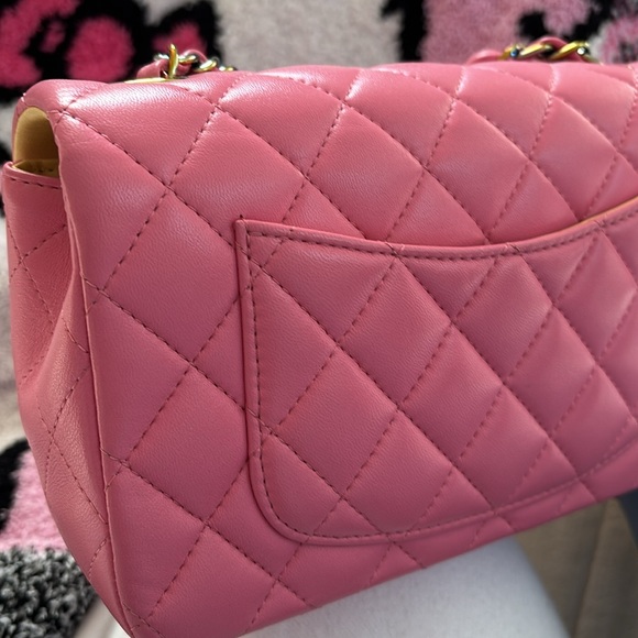 Chanel mini flap rainbow hardware 100% authentic with yellow inside